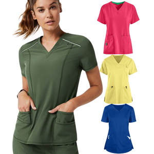 OFERTA ESPECIAL Top Scrubs Enfermería Estilo personalizado Cuello en V Uniforme médico de ALTA CALIDAD Ropa de hospital para mujeres Buen estiramiento y suave - Product Image 2