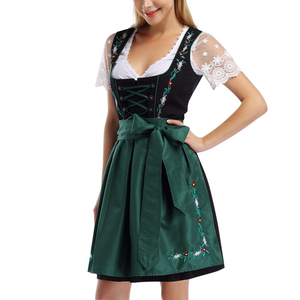 Robe Dirndl pour femme, personnalisée, respirante, décontractée, nouvelle robe Dirndl allemande brodée pour l'Oktoberfest, longueur genou, manches courtes - Product Image 3