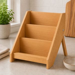 Organizador de especias de madera de 3 niveles para encimera de cocina - Product Image 6