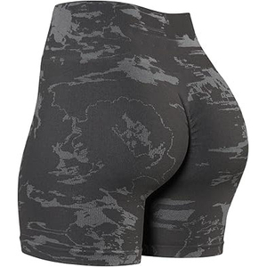 Shorts de sport pour femme à taille mi-haute, sans couture, respirants, effet push-up, style streetwear, séchage rapide, pour le yoga et l'entraînement - Product Image 4