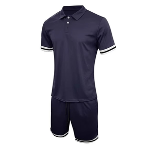 ชุดเซ็ตเสื้อยืดและกางเกงขาสั้นโปโลพิมพ์ลายลำลองสำหรับผู้ชาย ปี 2026 พร้อมโลโก้แบบกำหนดเอง ชุดลำลองฤดูร้อน 2 ชิ้น สามารถปรับแต่งได้ - Product Image 1