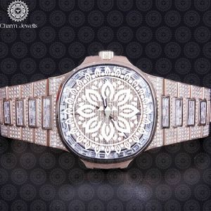 Montre de luxe pour homme Charm Jewels en or rose, boîtier de 40 mm, cristal saphir, mouvement mécanique analogique, résistance à l'eau 10 bars, acier inoxydable - Product Image 2