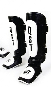 QST Professional Boxing Shin Pads Custom Logo PU Leather Muay Thai Leg Guards Factory Bulk MMA Kickboxing Shin Instep Protector - Product Image 6