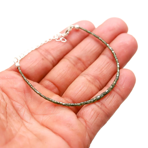 Natural Green Diamond Beaded <b>Bracelet</b> AAA Faceted Handmade Sterling <b>Silver</b> Jewelry Wholesale Supplier Luxury Gift for Party - Product Image 4