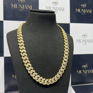 Cadena de Diamantes Cultivados en Laboratorio con Certificación IGI de Lujo, Chapada en Oro, Pasa el Test de Diamantes, Collares de Diamantes Personalizados, Estilo Hip Hop 925 - Product Image 2