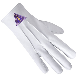 Guantes de Cuero Genuino al por Mayor con Parche Morado y Logotipo Personalizado Disponible - Product Image 3