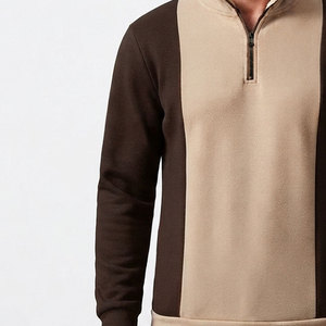 Sweat-shirt décontracté pour homme à col zippé, en molleton de coton de qualité supérieure, manches longues, bords côtelés, coupe moderne et décontractée - Product Image 3