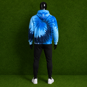 Sweat-shirt à capuche tie-dye bleu personnalisé de haute qualité avec logo, pour hommes et femmes, style streetwear, coupe oversize, en polaire, vente en gros - Product Image 5