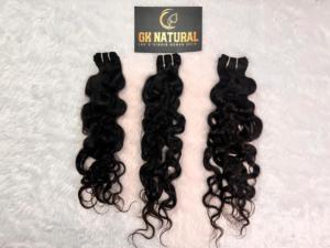 Extensions de cheveux humains indiens Remy naturels GK NATURAL, boucles naturelles, 100g par trame, emballées - Product Image 4