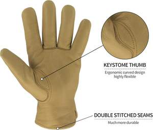 Gants de conduite en cuir de haute qualité, résistants à l'eau, protection des mains, logo personnalisé, avec boucle élastique réglable - Product Image 3
