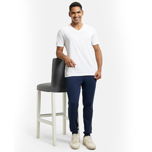 Pantalon de jogging épais pour homme, coupe ajustée, avec revers élastiques, tissu lourd, style streetwear - Product Image 5