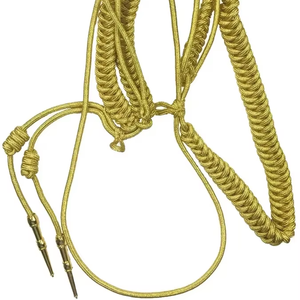 Gold Ceremonial Aiguillette Shoulder <b>Cord</b> with Metal Tips <b>Braided</b> Epaulette Braid for Parade Band - Product Image 1