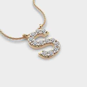 Pendentif de luxe en argent sterling plaqué or 18 carats avec lettre S en moissanite, serti pavé, taille brillante, unisexe, pour usage quotidien, cadeau - Product Image 3
