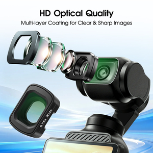 0.75X 108 Groothoeklens voor OSMO Pocket <span class=keywords><strong>3</strong></span> & Pocket 4 Meerlaagse Optiek Geanodiseerd Aluminium Zwart <span class=keywords><strong>3</strong></span> Groepen <span class=keywords><strong>2</strong></span> Elementen - Product Image 5