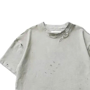 Crew Neck Regular Fit 100% Cotton Breathable Eco-Friendly 220g T-<b>Shirt</b> for <b>Men</b> Custom <b>Silk</b> Screen Printed Acid Wash - Product Image 3