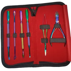 Logo personnalisé de luxe en acier inoxydable, mini pédicure soins manucure voyage kit de coupe fournitures ensemble de coupe-ongles 6 pièces manucure