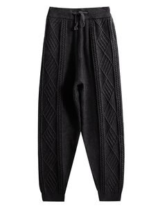 Pantalon en tricot pour femmes, de haute qualité, respirant, confortable, en coton, vêtements décontractés, logo personnalisé - Product Image 6