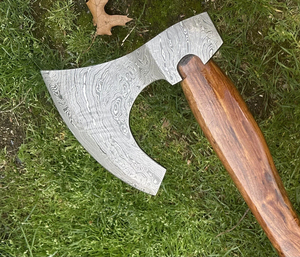 Wooden <b>Handle</b> Traditional Style Durable Outdoor Camping Bushcraft Carbon Steel Handmade Viking <b>Axe</b> Hand Forged Sharp Blade Solid - Product Image 1