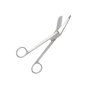 Tijeras de vendaje para electricistas, para zurdos, de acero inoxidable, instrumento quirúrgico, herramienta de corte con borde liso y dentado - Product Image 4