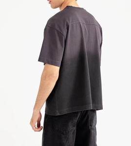 Customize Wholesale 220 GSM 100% Cotton Custom Print Turtleneck Knitted Short Sleeve Regular Fit Your logo Custom Size t Shirt - Product Image 4