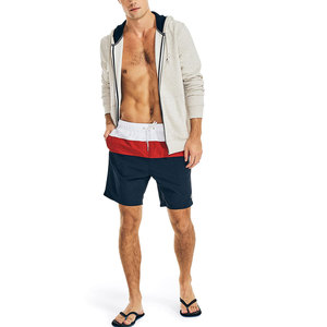 Short de bain décontracté et résistant à séchage rapide 100 % polyester personnalisable, taille mi-haute avec cordon de serrage, coupe stable pour piscine et plage - Product Image 3