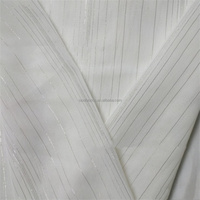 Naturweißer 30-75D Chiffon Gestreifter Georgette Koshibo Stoff mit Gold-Silber Metallic-Faden und Knittereffekt für Digitaldruck