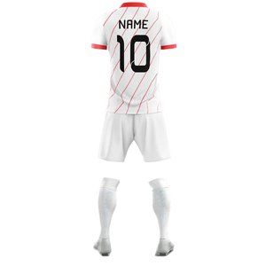 เสื้อฟุตบอลสั่งทำขายส่งจากโรงงาน - ออกแบบฟรี ระบายอากาศได้ดี ผลิตจากโพลีเอสเตอร์ 100% แขนสั้น - Product Image 2