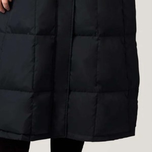 Abrigo largo con capucha para mujer, talla grande, chaqueta acolchada de invierno, color sólido, manga larga, grueso, cálido, estilo casual - Product Image 3