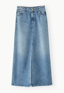 Jupe en jean mi-longue personnalisable à fente avant pour femme, en coton respirant de haute qualité, vêtement féminin tendance - Product Image 6