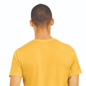 Camiseta de manga corta para hombre con logotipo personalizado, color amarillo, tela de algodón de alta calidad, múltiples opciones de impresión - Product Image 5