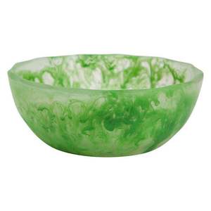 Frutero Decorativo de Resina Verde y Blanca Hecho a Mano, Tazón de Resina Epoxi para Servir, Decoración para Mesa de Cocina y Hogar - Product Image 1