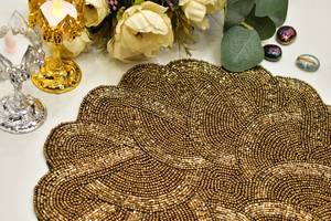 Elegant Premium <b>Beaded</b> Embroidery <b>Placemats</b> Handmade Table Setting Accessories for Dining Room Wedding Party Luxury Home Decor - Product Image 3