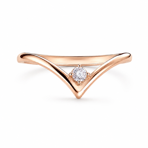 Bague de fiançailles et de promesse en diamant rond brillant, plaqué or rose 18 carats, bague de mariage tendance, bijoux en moissanite - Product Image 1