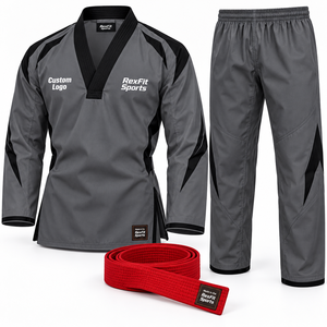Uniforme de Taekwondo Dobok Unisex de Alta Calidad con Cuello en V, Bordado Personalizado, Conjunto de Entrenamiento de Artes Marciales con Cinturón, Dobok al por Mayor - Product Image 2
