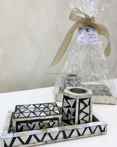 Élégant luxe perle Mubkhar ensemble fait à la main nacre incrustation porte-encens parfait pour Ramadan Eid arabe cadeau spécial - Product Image 5