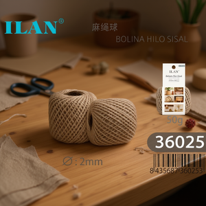 Filo di sisal Ilan in pallina da 2 mm, 50 g, per artigianato e cucito - Product Image 3