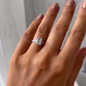 Sparkly Moissanite 2CT Radiant Cut Diamond Signet Ring Original 925 <b>Silver</b> Wedding Promise Jewelry For Partner - Product Image 2