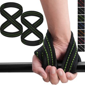 Correas de levantamiento de pesas SAMROZ SPORTS en forma de 8, correa antideslizante con soporte para muñecas para gimnasio, levantamiento de pesas y culturismo. - Product Image 1