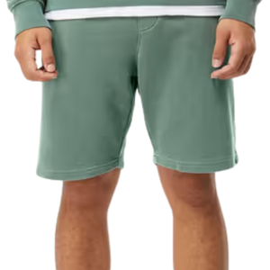 Custom <b>Men's</b> Sage <b>Green</b> Fleece <b>Shorts</b> Elastic Waist Side Pockets Back Patch Pocket Above Knee Daily Lounge Wear Wholesale <b>Shorts</b> - Product Image 2