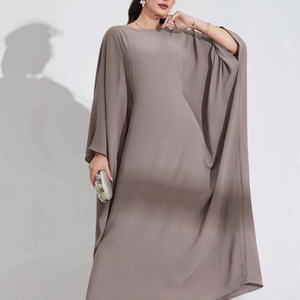 New Arrival Plus Size Elegant Long Sleeve Neck Abaya Muslim Fashion Middle East Lace-up Polyester Lightweight Anti-static - Product Image 3
