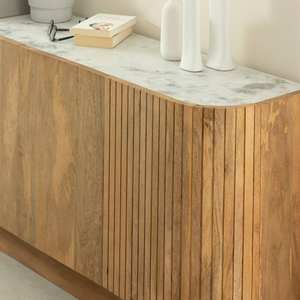 Aparador Vandana Stellar Pebble de madera de mango y mármol - Product Image 5