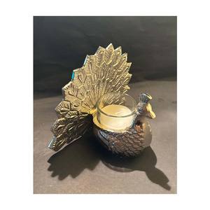 Exclusivo Portavelas Metálico de Arte Indio para Decoración de Hoteles y Habitaciones - Product Image 2