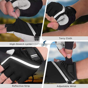 Guantes de bicicleta transpirables antideslizantes para hombre y mujer, tiras reflectantes, acceso a pantalla táctil, LICRA transpirable a prueba de viento para verano - Product Image 3