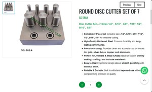 Round Disc <b>Cutter</b> Set 7 Sizes Metal Punch Jewelry Making Tool Hardened Steel Precision Cutting Hand Tool Set |Item No GS-588A - Product Image 3