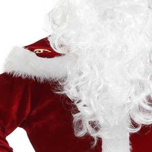 Men santa claus costume cheap rate white fur trim <b>christmas</b> premium quality embroided velvet good fabric men santa claus costume - Product Image 4