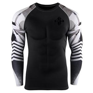 Nuevo diseño de manga larga cuello redondo cuello hombres sublimación Rash Guard camisa Spandex y poliéster alta calidad Rash Guard para hombres - Product Image 1
