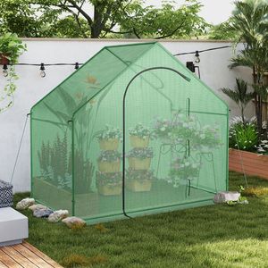 Serra Portatile da Esterno con Copertura in PE e Porta Avvolgibile con Cerniera per Uso in Giardino - Product Image 3