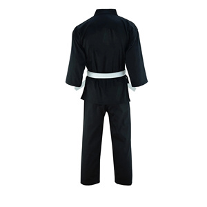Uniforme de Karate Negro para Hombre, 100% Algodón, Transpirable, Corte Regular, Ropa de Artes Marciales para Adultos, Cinturón Blanco Incluido - Product Image 3