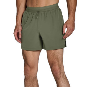 Pantalones Cortos Deportivos de Secado Rápido para Hombre, Color Sólido, Cintura Media, con Cordón, Casuales, Verde Oliva, 100% Poliéster Tejido - Product Image 1