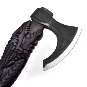 Hachas de Acero de Damasco con Mango de Madera Multiusos, con Funda de Cuero, Calidad Premium, Hachas de Doble Cabeza para Caza al Aire Libre - Product Image 5
